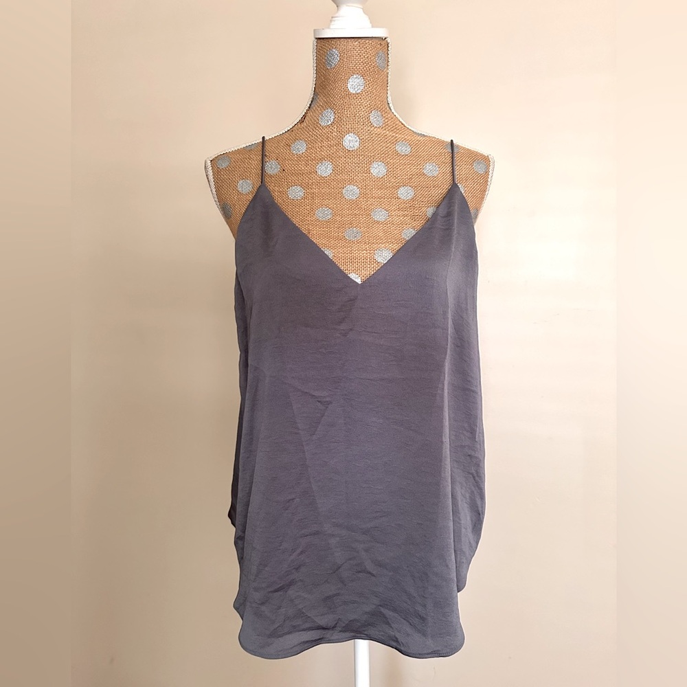 Express Satin V-Neck Downtown Cami Gray